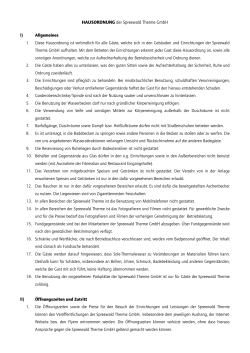 HAUSORDNUNG der Spreewald Therme GmbH