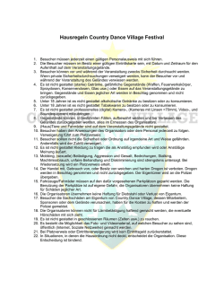 huisregels country dance village festival
