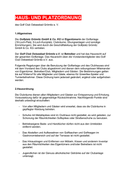 haus- und platzordnung - Golf Club Ostseebad Gr&ouml;mitz