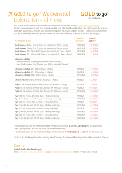 GOLD to go&reg; Werbemittel Lieferzeiten und Preise