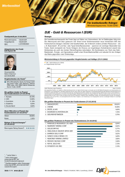 DJE - Gold & Ressourcen I (EUR) 15.04.2016 Factsheet