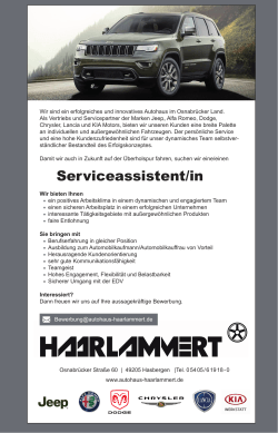 Service Assistent/in gesucht