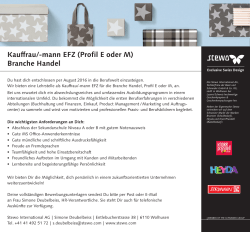 Kauffrau/-mann EFZ (Profil E oder M) Branche Handel