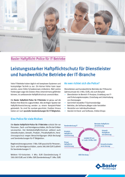 Haftpflichtversicherung f&uuml;r IT Betriebe