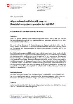 Information für die Betriebe der Branche