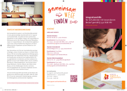 Integrationshilfe f&uuml;r Schulkinder mit besonderem Bedarf gem&auml;&szlig;