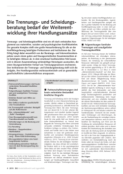 Die Trennungs- und Scheidungs- beratung bedarf der Weiterent