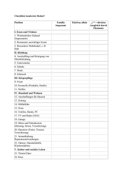 Checkliste konkreter Bedarf