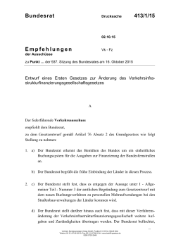 Bundesrat 413/1/15 Empfehlungen