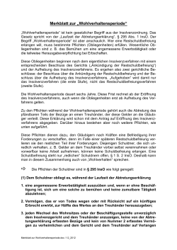 PDF 29.07.2013: Wohlverhaltensperiode Merkblatt
