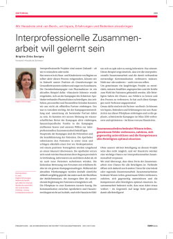 Interprofessionelle Zusammenarbeit will gelernt sein