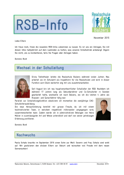 RSB-Info Okt 2015 - Realschule Balzers