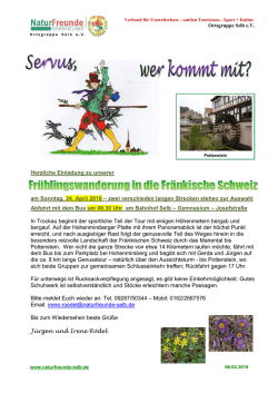 Herzliche Einladung zu unserer am Sonntag, 24. April 2016 &ndash; zwei