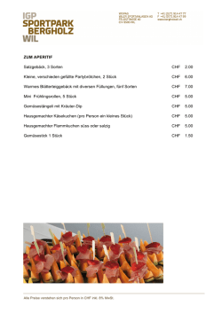 ZUM APERITIF Salzgebäck, 3 Sorten CHF 2.00 Kleine, verschieden