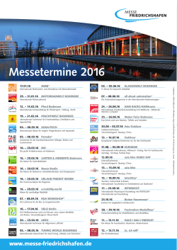 Messetermine 2016 - Messe Friedrichshafen