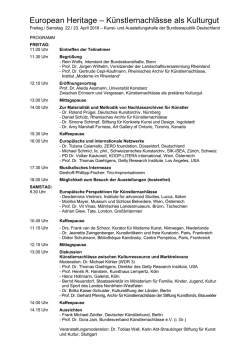 Programm - Rheinisches Archiv für Künstlernachlässe