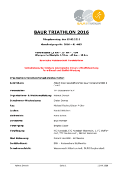 Ausschreibung BAUR Triathlon 2016