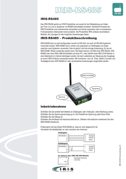 IRIS-RS485 Inbetriebnahme IRIS-RS485 - TRL