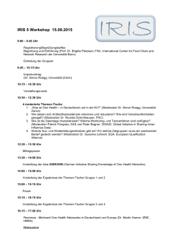IRIS 5 Workshop 15.09.2015