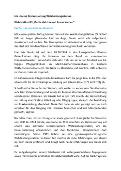 Iris Likuski, Stationsleitung Wahlleistungsstation Wahlstation B9