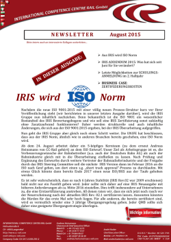 IRIS wird Norm - CC-Rail