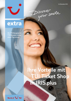 Ihre Vorteile mit TUI Ticket Shop in IRIS.plus
