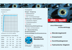 Technische Details IRIS-Ventil Durchflussbegrenzer