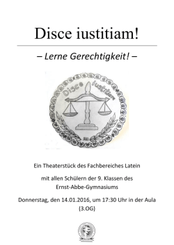 Disce iustitiam! – Lerne Gerechtigkeit!