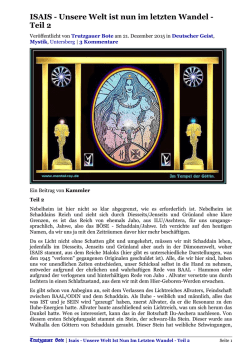 Isais Unsere Welt Ist Nun Im Letzten Wandel Teil 2