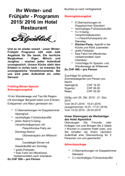 Ihr Winter- und Fr&uuml;hjahr - Programm 2015/ 2016