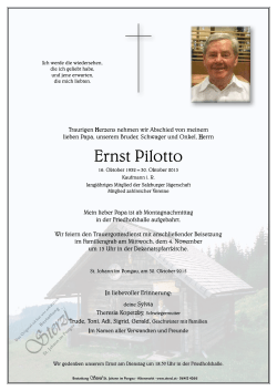 Ernst Pilotto - Bestattung Sterzl