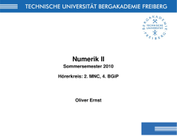 Numerik II - TU Bergakademie Freiberg
