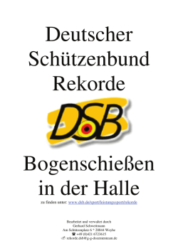 Deutsche Rekorde Halle - Deutscher Schützenbund eV