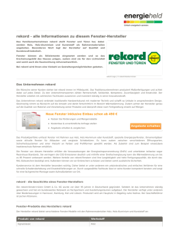 rekord - alle Informationen zu diesem Fenster-Hersteller