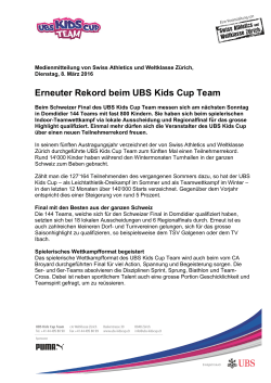 Erneuter Rekord beim UBS Kids Cup Team