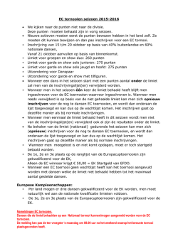 EC tornooien seizoen 2015-2016 &bull; We kijken naar de punten niet