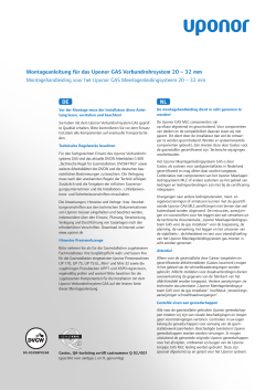 Montageanleitung für das Uponor GAS Verbundrohrsystem 20 – 32