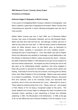 Katharine Higgon`s biography of Martin Conway