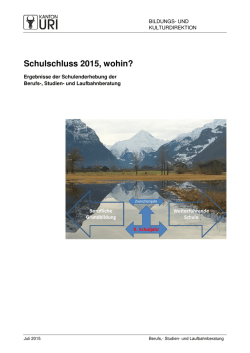 Schulschluss 2015, wohin?