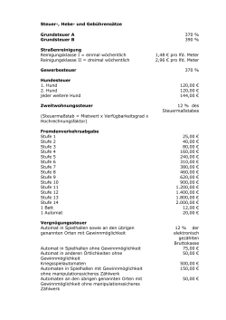 Steuer-, Hebe- und Gebührensätze - VG Eutin