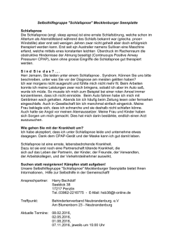 Infos - GSD Gemeinnützige Selbsthilfe Schlafapnoe Deutschland eV