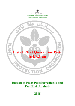 Iran, plant quarantine pests