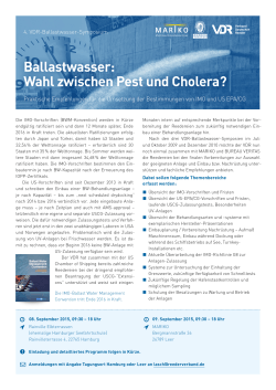 Ballastwasser: Wahl zwischen Pest und Cholera?