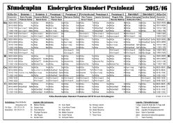 Stundenplan Kindergarten 2015-16