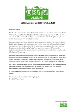 UBRM-Alumni-Update vom 8.3.2016