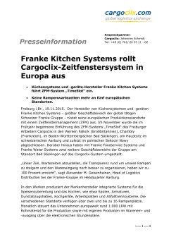 Franke Kitchen Systems rollt Cargoclix