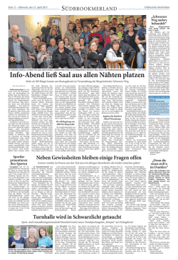 Info-Abend lie&szlig; Saal aus allen N&auml;hten platzen