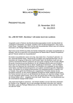 JOB ON TOUR &ndash; Berufebus - Landratsamt Weilheim