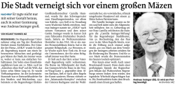 Die Stadt verneigt sich vor einem gro&szlig;en M&auml;zen - ANKA