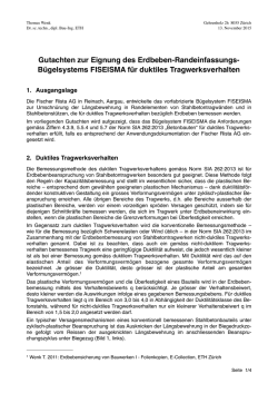 Gutachten zur Eignung des Erdbeben